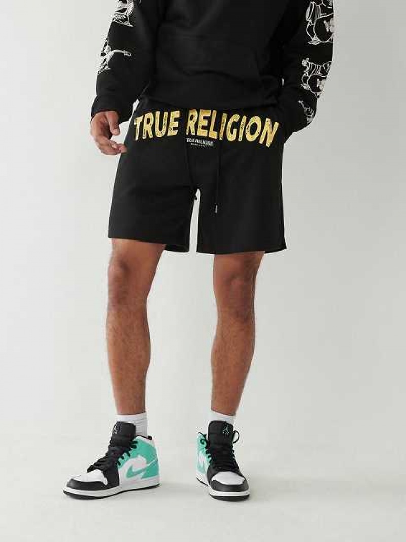 Short True Religion True Sweat Hombre Negras | Colombia-AWTONUQ57