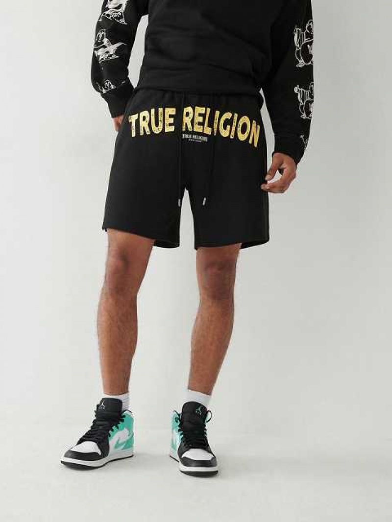 Short True Religion True Sweat Hombre Negras | Colombia-AWTONUQ57