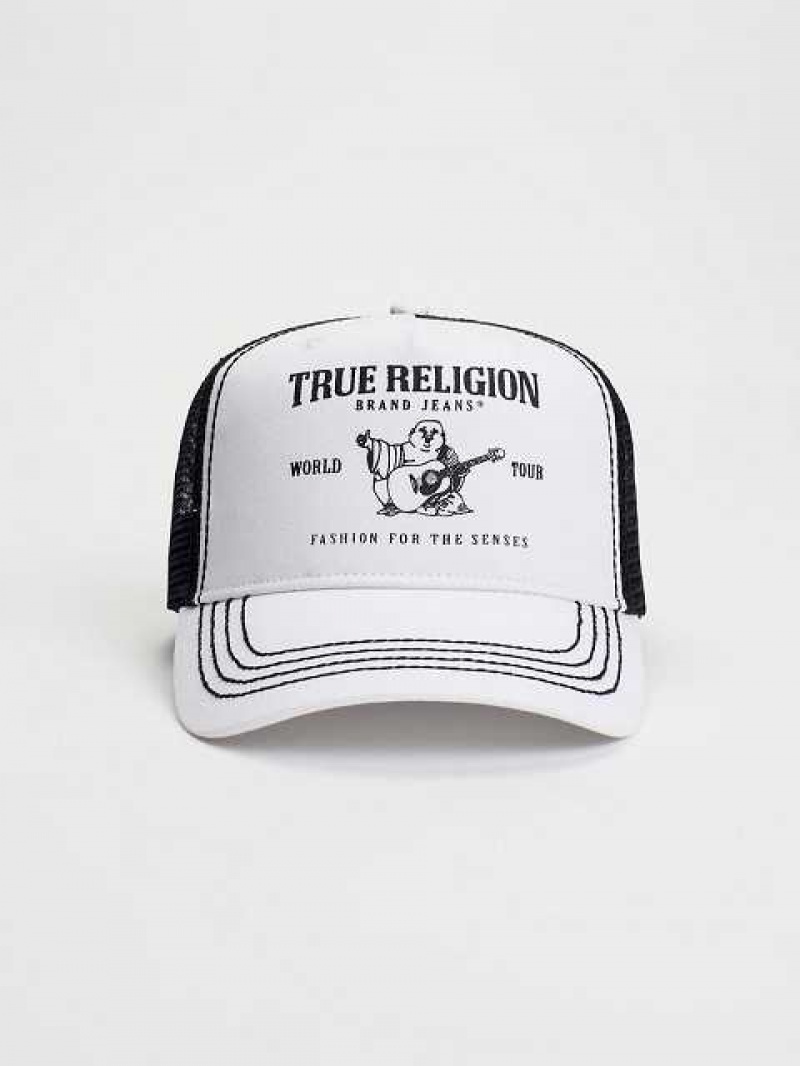 Sombrero True Religion Buddha Trucker Unisex Blancas Negras | Colombia-VUHKDAZ41