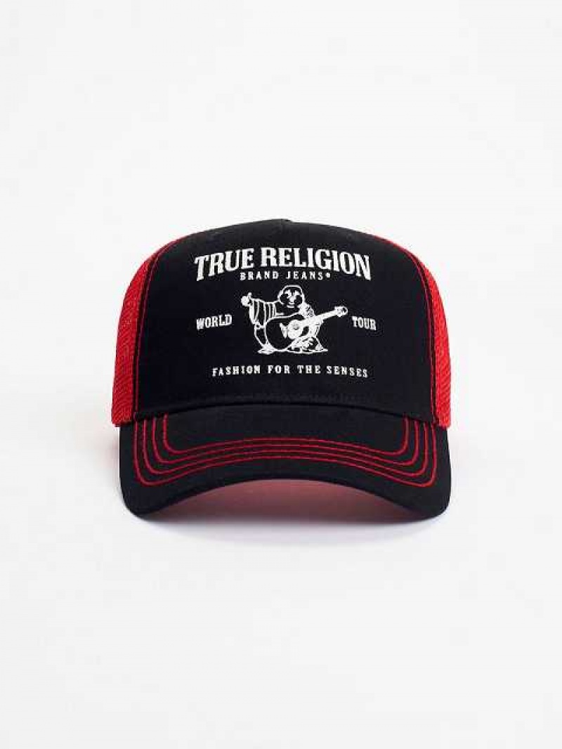 Sombrero True Religion Buddha Trucker Unisex Negras Rojas | Colombia-LQJGRVY28