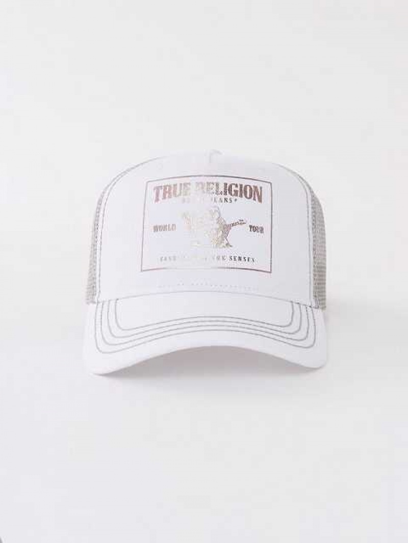 Sombrero True Religion Buddha Trucker Unisex Blancas Plateadas | Colombia-OXTQBIS04