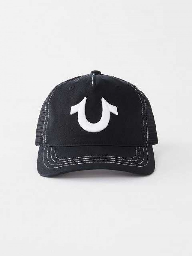 Sombrero True Religion Horseshoe Trucker Unisex Negras | Colombia-IMQZLTR96