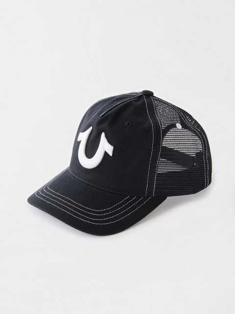 Sombrero True Religion Horseshoe Trucker Unisex Negras | Colombia-IMQZLTR96