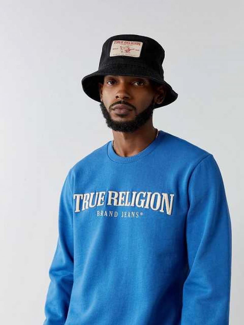 Sombrero True Religion Logo Bucket Unisex Negras | Colombia-DGFRBVJ16