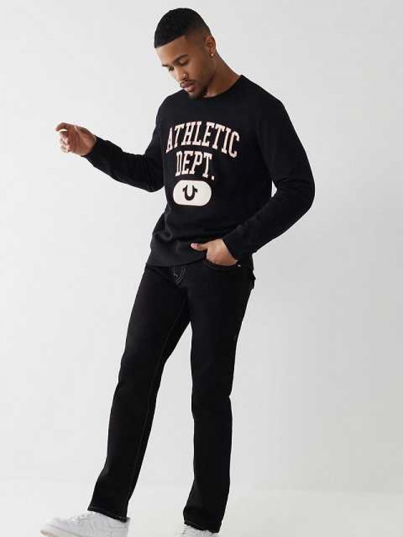 Sudadera True Religion Atléticos Crewneck Hombre Negras | Colombia-FESZCMU90