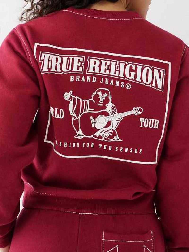 Sudadera True Religion Big T Buddha Mujer Fucsia | Colombia-BNQEMKS23