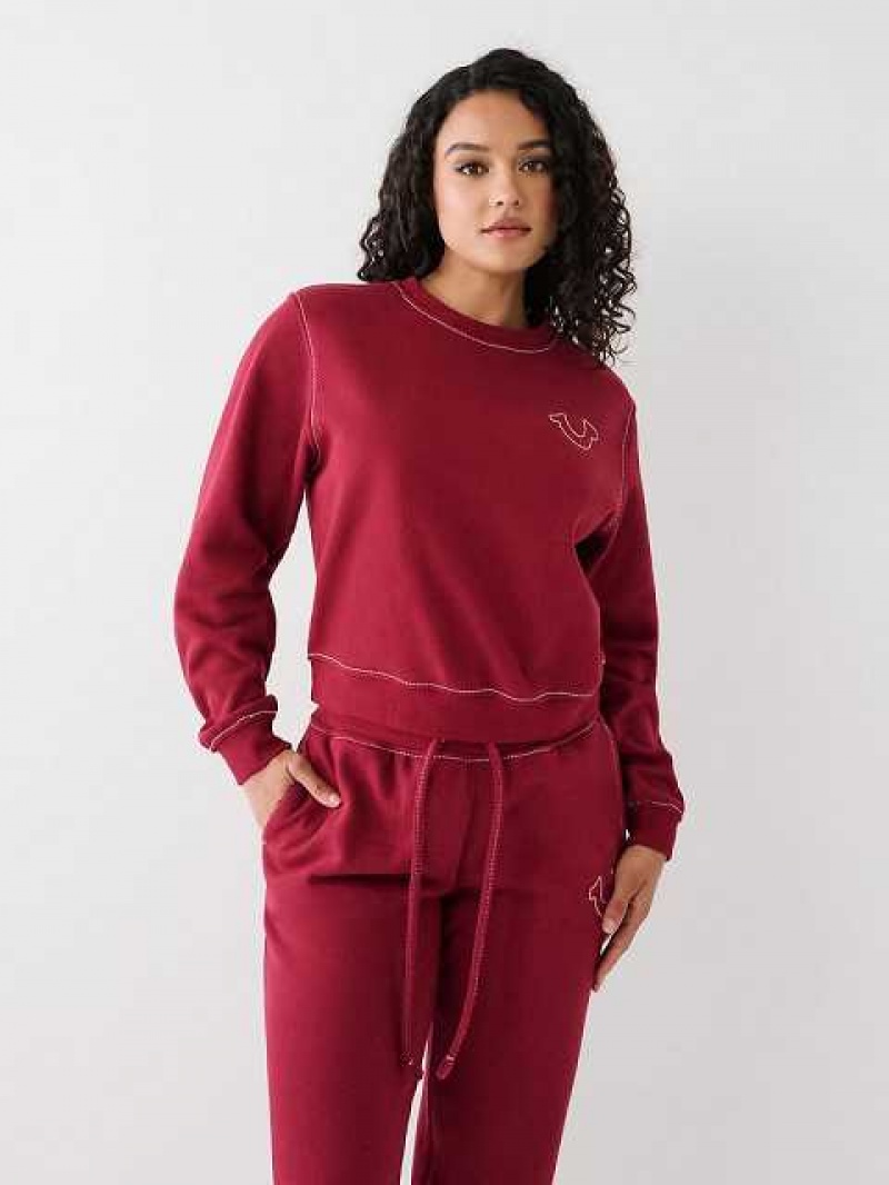 Sudadera True Religion Big T Buddha Mujer Fucsia | Colombia-BNQEMKS23