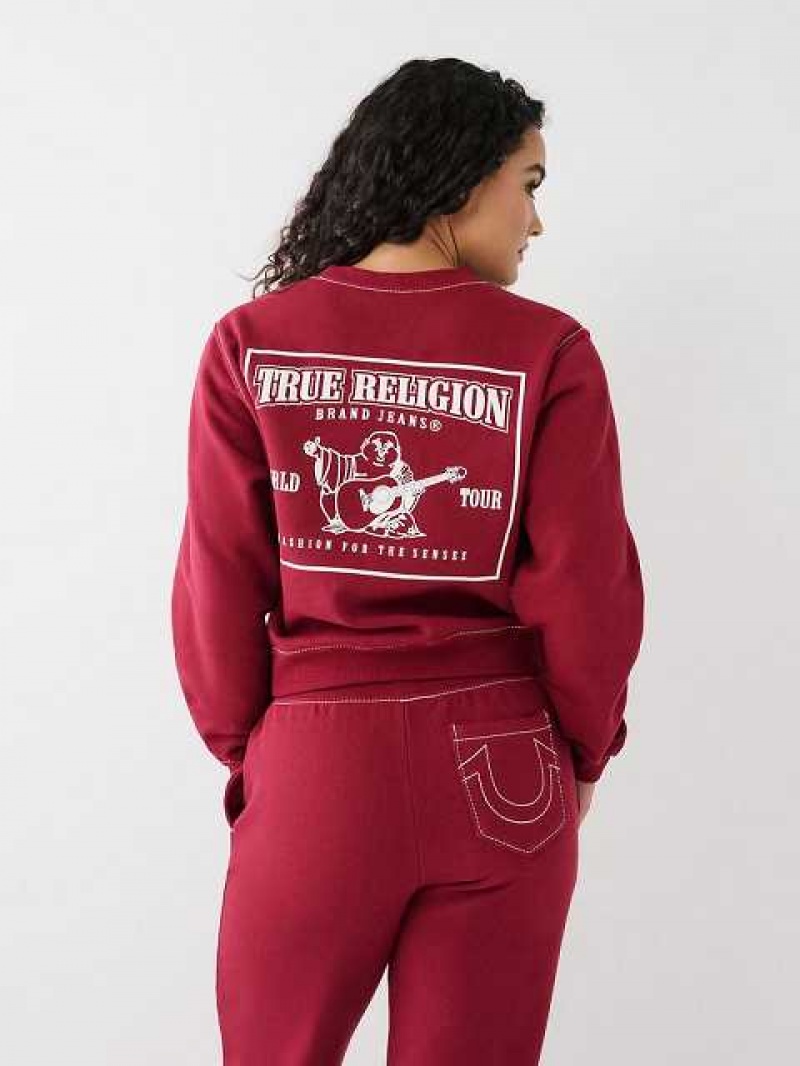 Sudadera True Religion Big T Buddha Mujer Fucsia | Colombia-BNQEMKS23