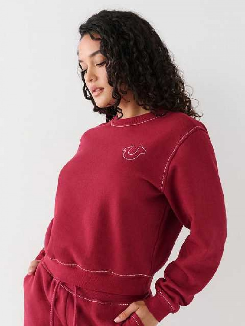 Sudadera True Religion Big T Buddha Mujer Fucsia | Colombia-BNQEMKS23