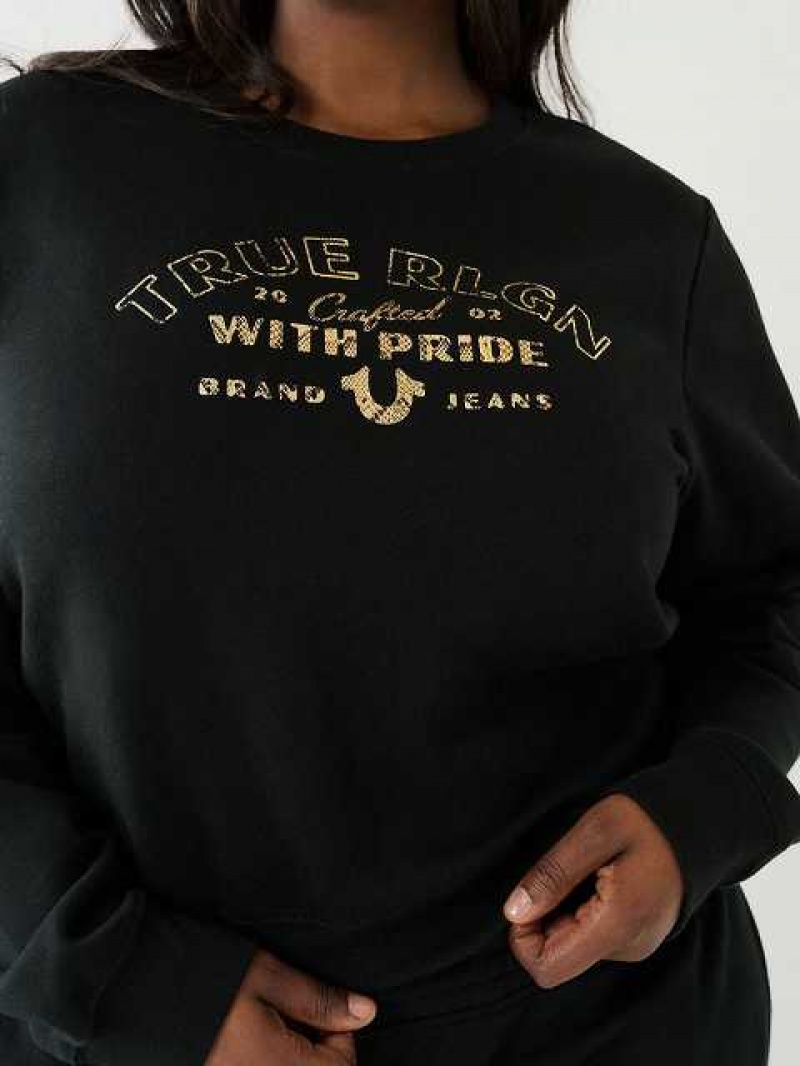 Sudadera True Religion True Logo Mujer Negras | Colombia-JGQHNLI06