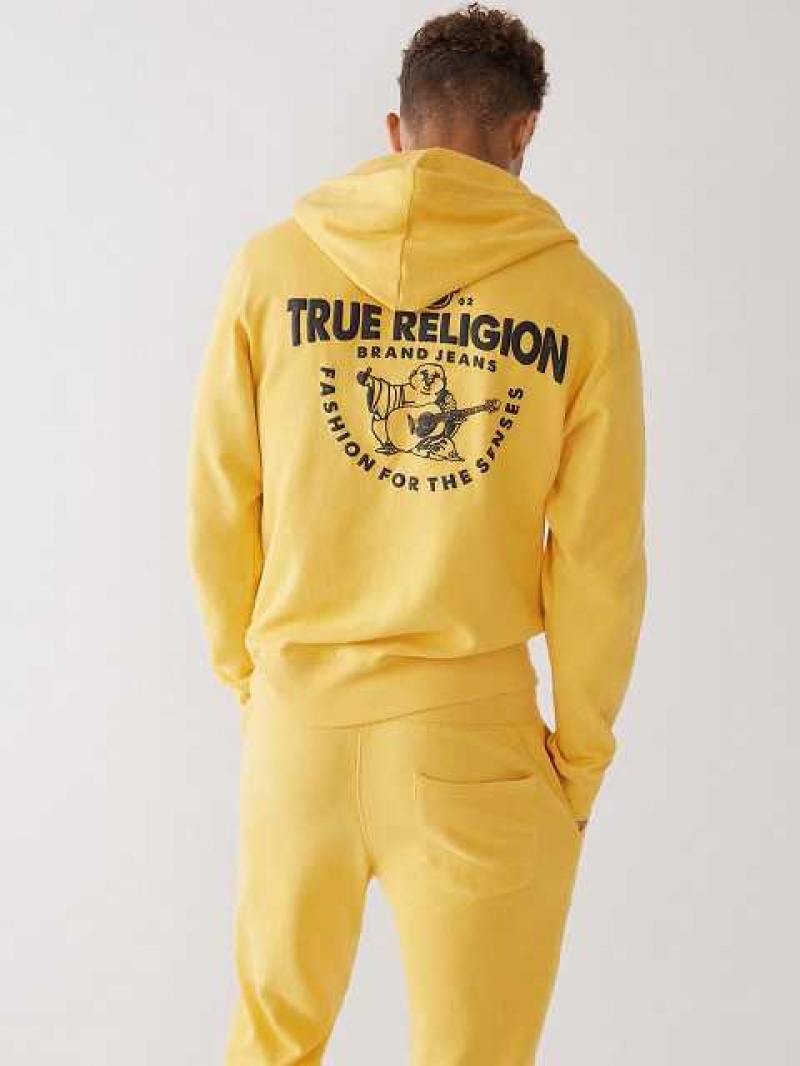 Sudadera con Capucha True Religion Buddha Logo Zip Hombre Doradas | Colombia-JEICTLS14