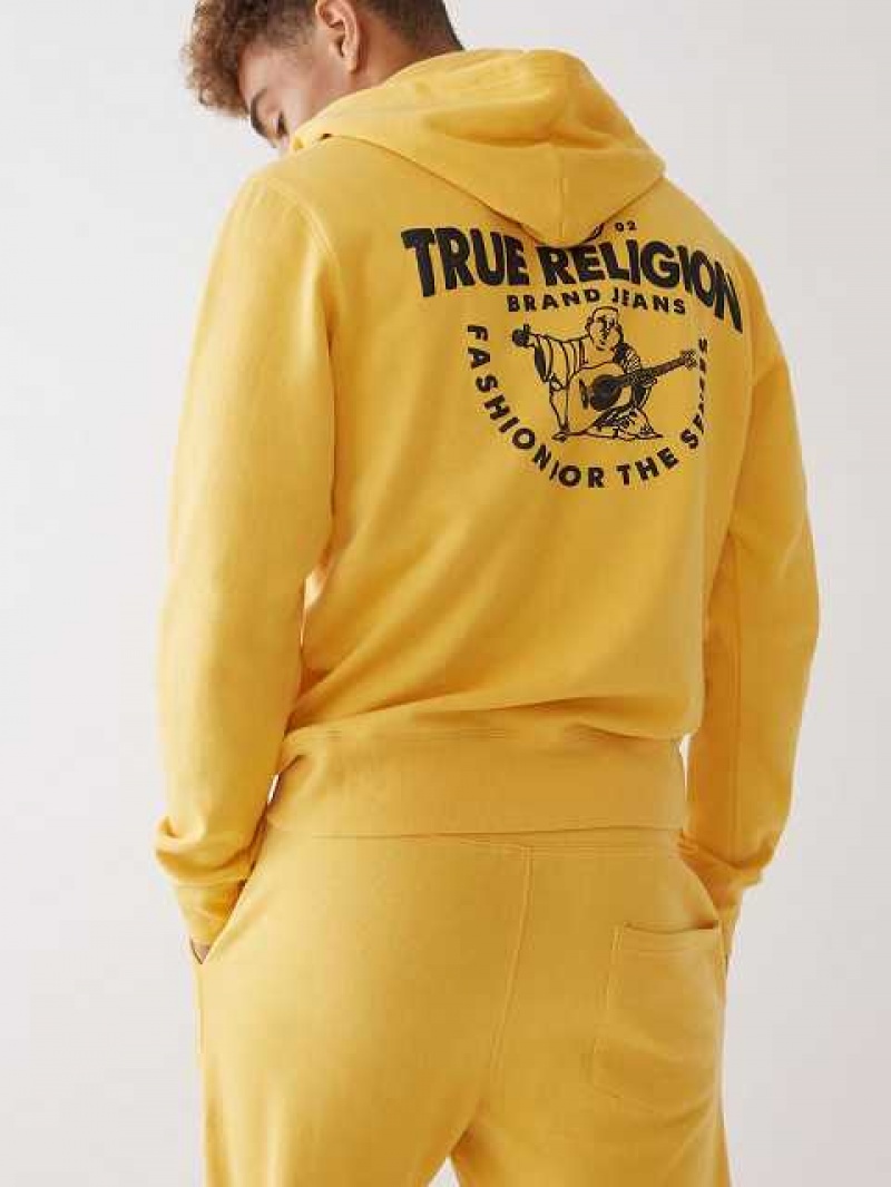 Sudadera con Capucha True Religion Buddha Logo Zip Hombre Doradas | Colombia-JEICTLS14