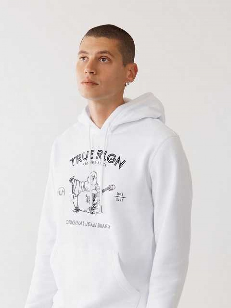 Sudadera con Capucha True Religion Buddha Logo Hombre Blancas | Colombia-CJQVRLE16