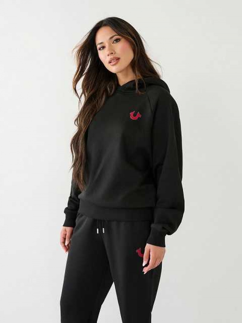 Sudadera con Capucha True Religion Buddha Relaxed Mujer Negras | Colombia-JLRTKBP56