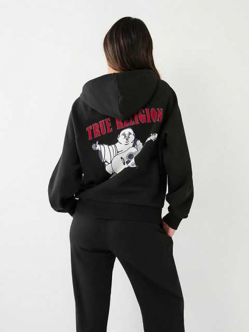 Sudadera con Capucha True Religion Buddha Relaxed Mujer Negras | Colombia-JLRTKBP56