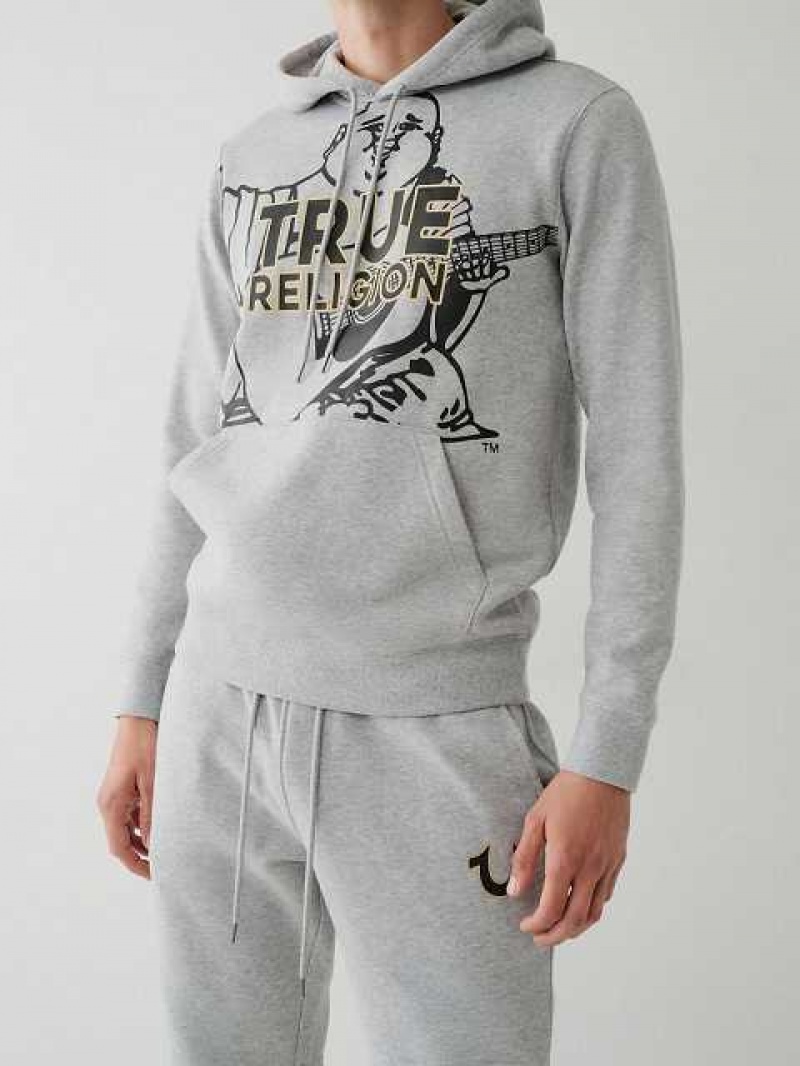 Sudadera con Capucha True Religion Buddha Logo Hombre Gris | Colombia-TKULYMJ52