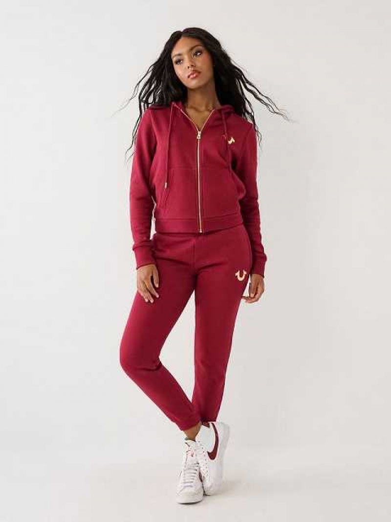 Sudadera con Capucha True Religion Buddha Zip Mujer Fucsia | Colombia-FSJAGRX25