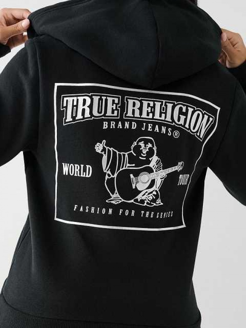 Sudadera con Capucha True Religion Buddha Zip Mujer Negras | Colombia-NPLXCHJ87