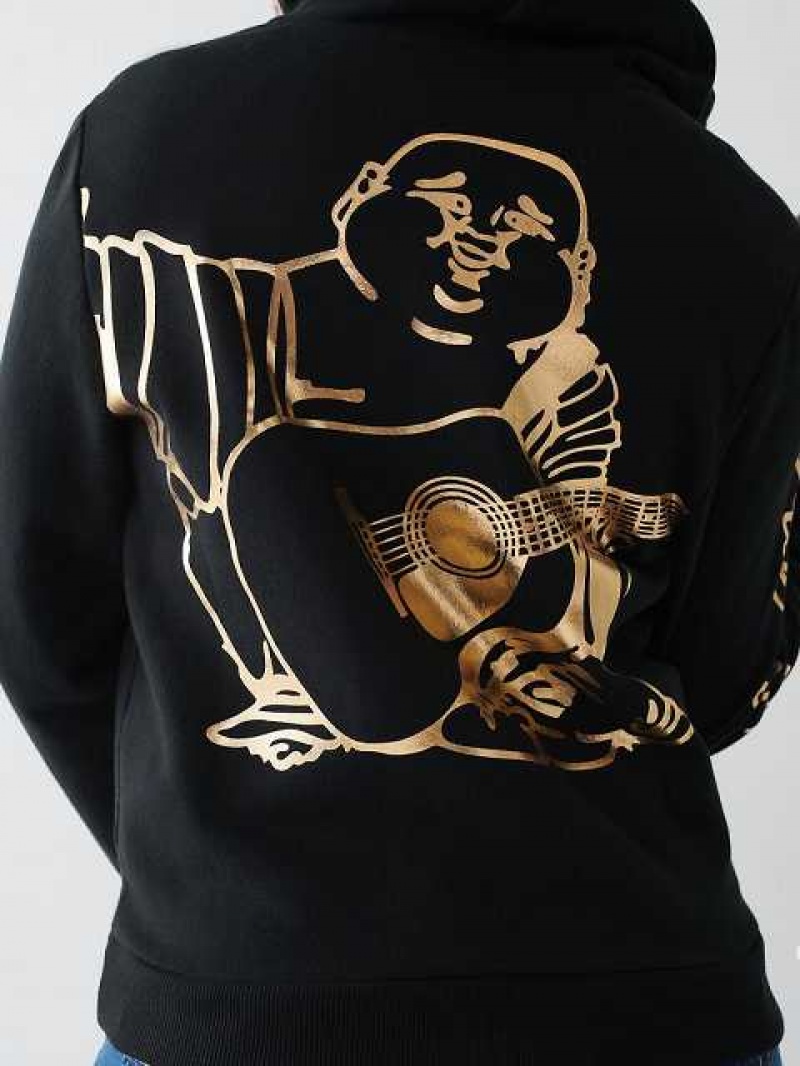 Sudadera con Capucha True Religion Buddha Zip Mujer Negras | Colombia-ACEUOMR63