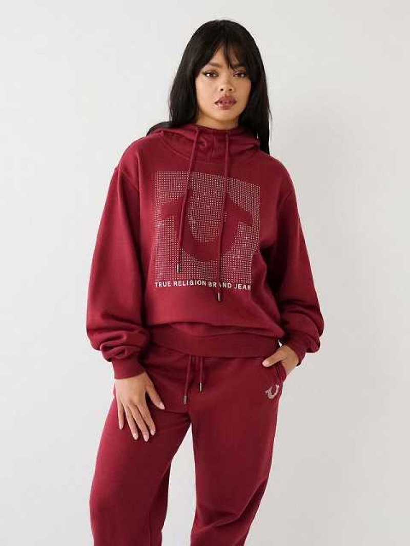 Sudadera con Capucha True Religion Crystal Relaxed Mujer Fucsia | Colombia-UFPXAWE17