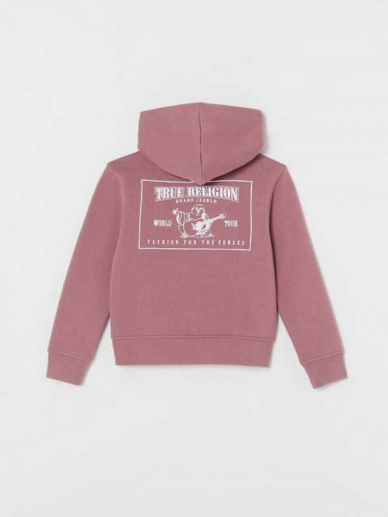 Sudadera con Capucha True Religion Logo Zip Niños Moradas | Colombia-EZFCSOH51