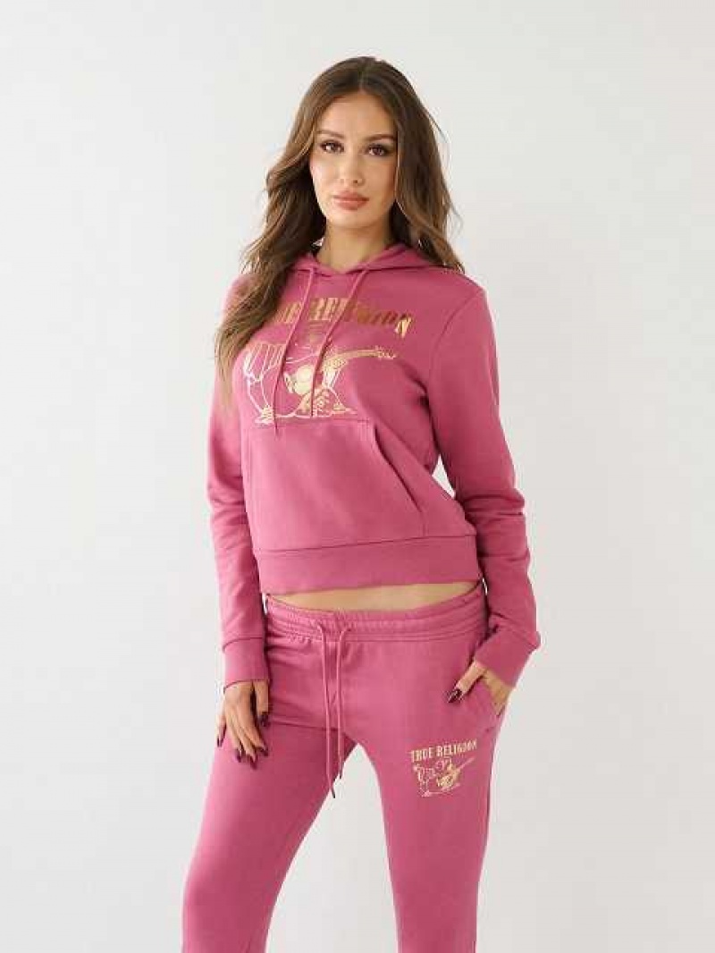 Sudadera con Capucha True Religion Metallic Buddha Logo Fleece Mujer Moradas | Colombia-SDRLCVK90