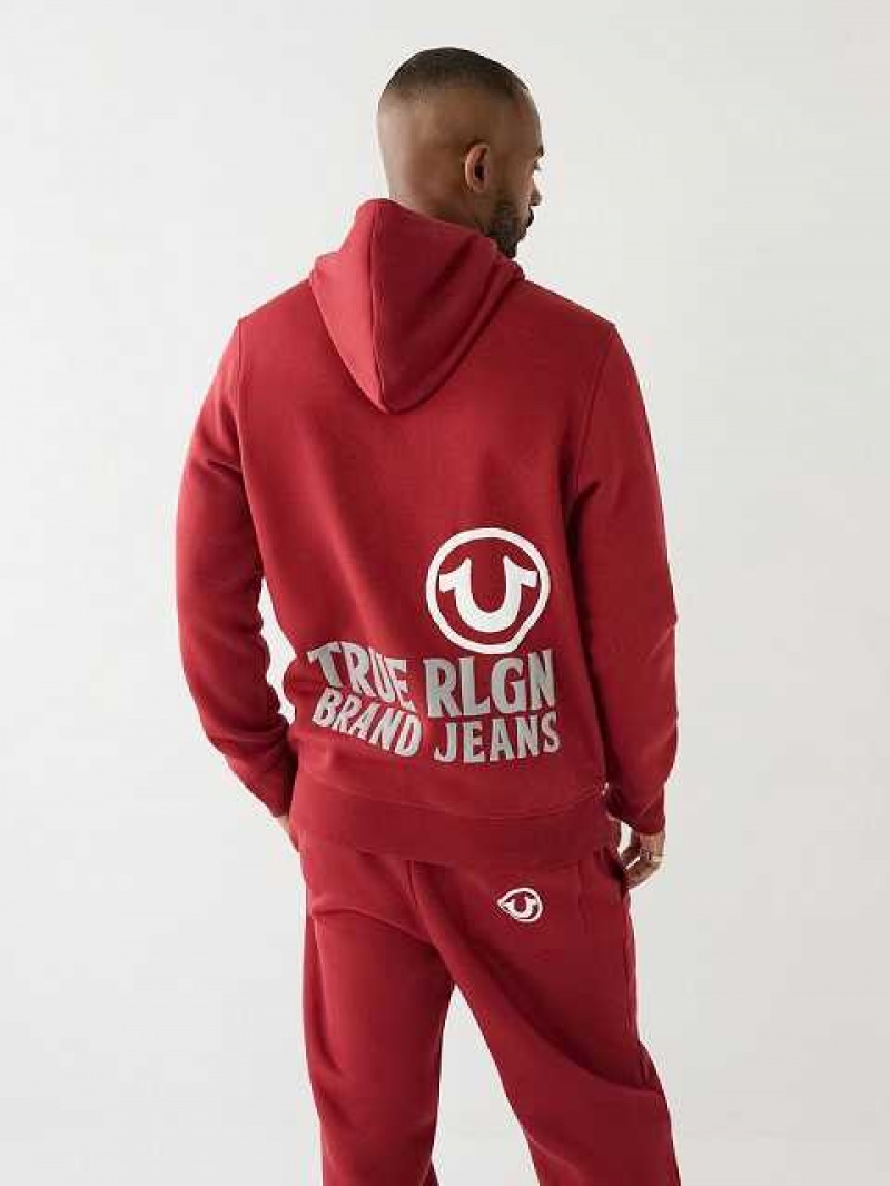 Sudadera con Capucha True Religion Puff Trbj Zip Up Hombre Rojas | Colombia-SXNYBTH72