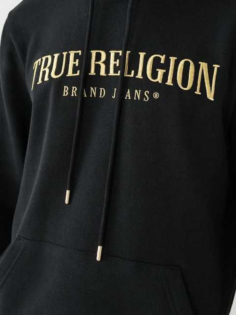 Sudadera con Capucha True Religion True Logo Hombre Negras | Colombia-DGKOCMV60