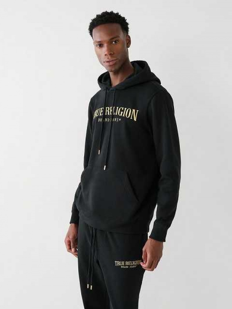 Sudadera con Capucha True Religion True Logo Hombre Negras | Colombia-DGKOCMV60