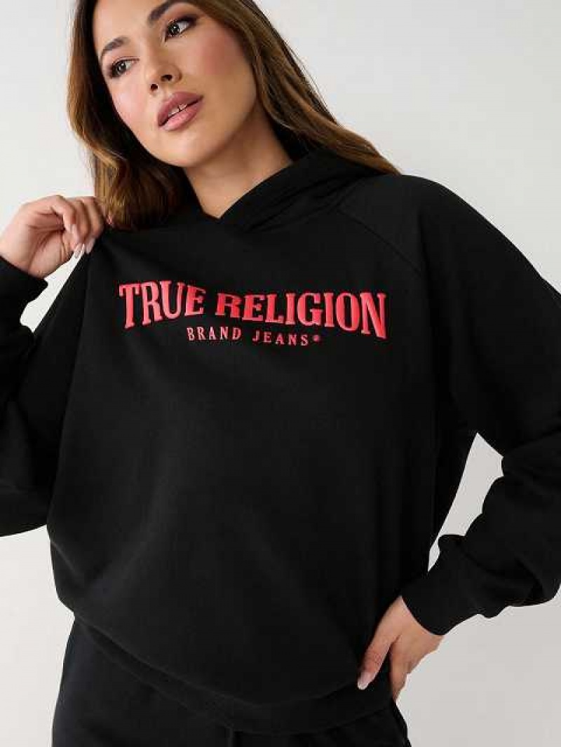 Sudadera con Capucha True Religion True Relaxed Mujer Negras | Colombia-PAFKDOB94