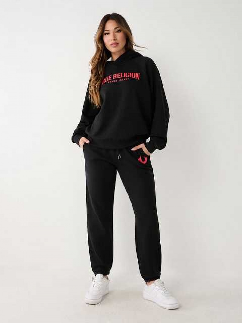 Sudadera con Capucha True Religion True Relaxed Mujer Negras | Colombia-PAFKDOB94