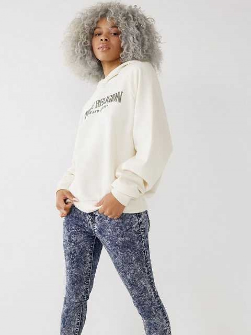 Sudadera con Capucha True Religion True Relaxed Mujer Blancas | Colombia-WENMRQV63