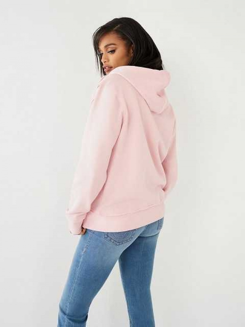 Sudadera con Capucha True Religion True Relaxed Zip Mujer Rosas | Colombia-WBXNLRI20