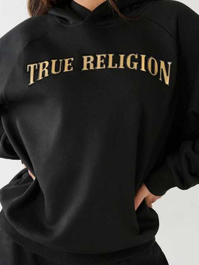 Sudadera con Capucha True Religion True Relaxed Mujer Negras | Colombia-XNRZEKC26