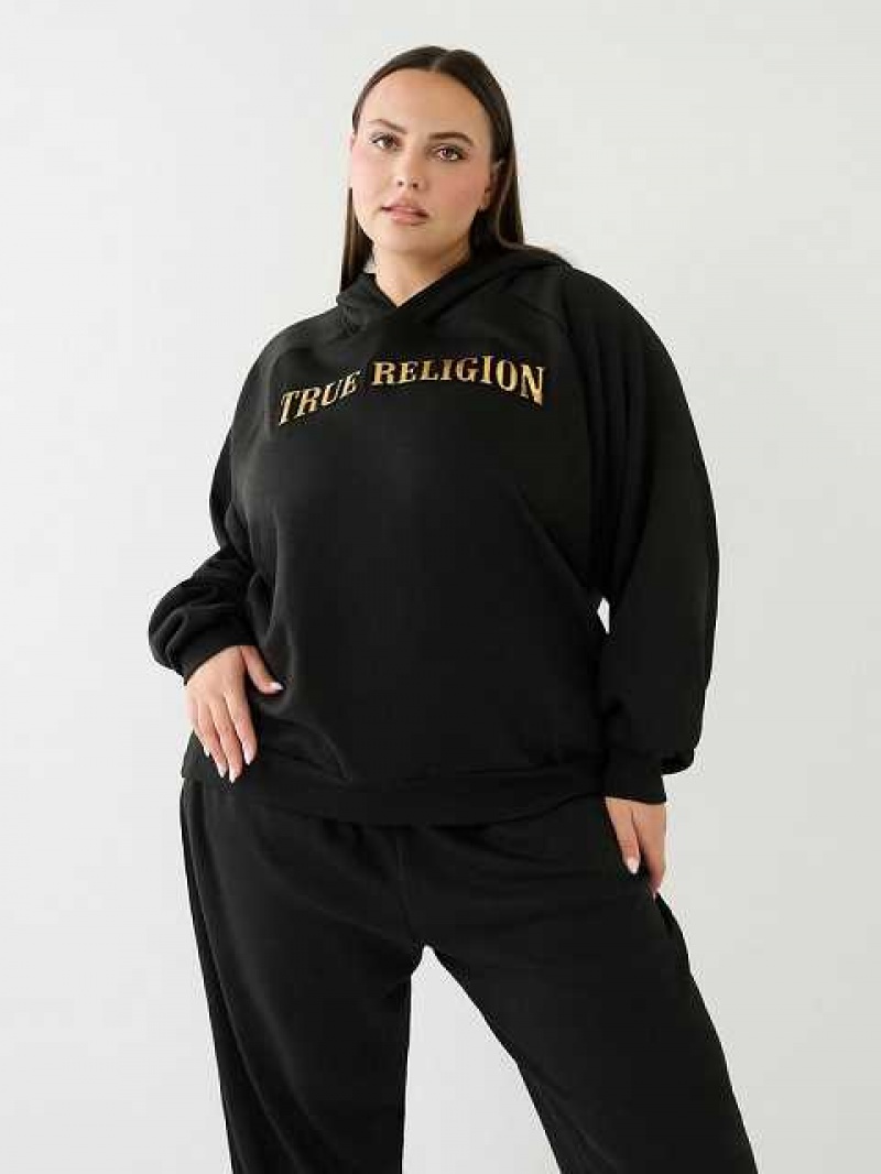 Sudadera con Capucha True Religion True Relaxed Mujer Negras | Colombia-XNRZEKC26