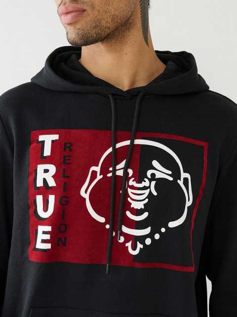 Sudadera con Capucha True Religion Two Tone Buddha Logo Hombre Negras | Colombia-HVQAUMF68