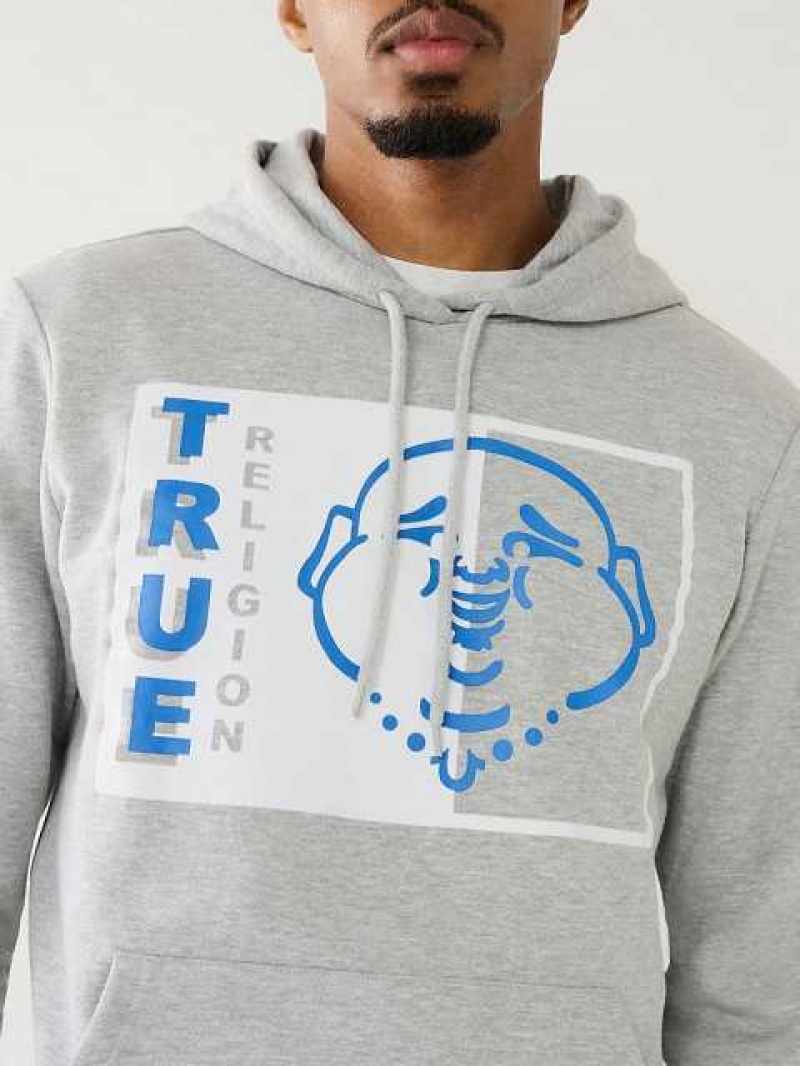 Sudadera con Capucha True Religion Two Tone Buddha Logo Hombre Gris | Colombia-XGZLISK19