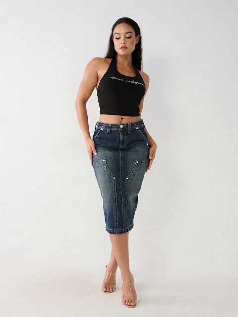 Tops True Religion Crystal Halter Mujer Negras | Colombia-BLUPVYI35