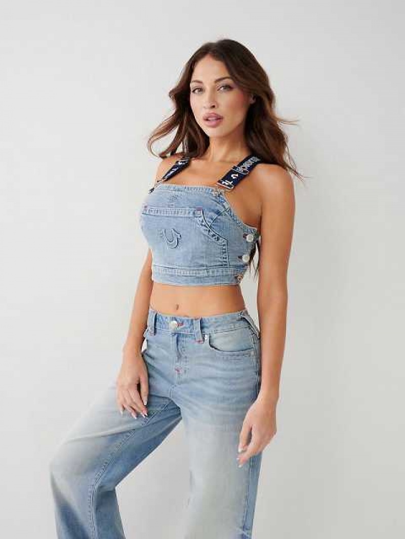 Tops True Religion Overall Denim Mujer Azules | Colombia-NKIZVHM83