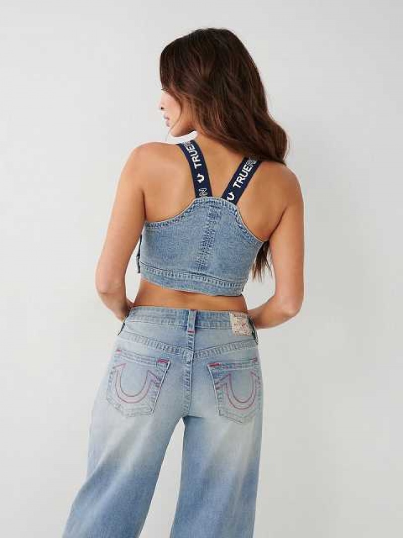 Tops True Religion Overall Denim Mujer Azules | Colombia-NKIZVHM83