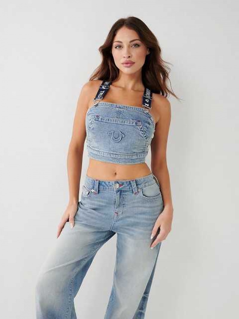 Tops True Religion Overall Denim Mujer Azules | Colombia-NKIZVHM83