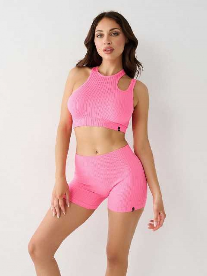 Tops True Religion Seamless Cut Out Mujer Fucsia | Colombia-CMSEUXR70