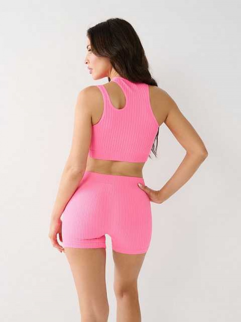 Tops True Religion Seamless Cut Out Mujer Fucsia | Colombia-CMSEUXR70