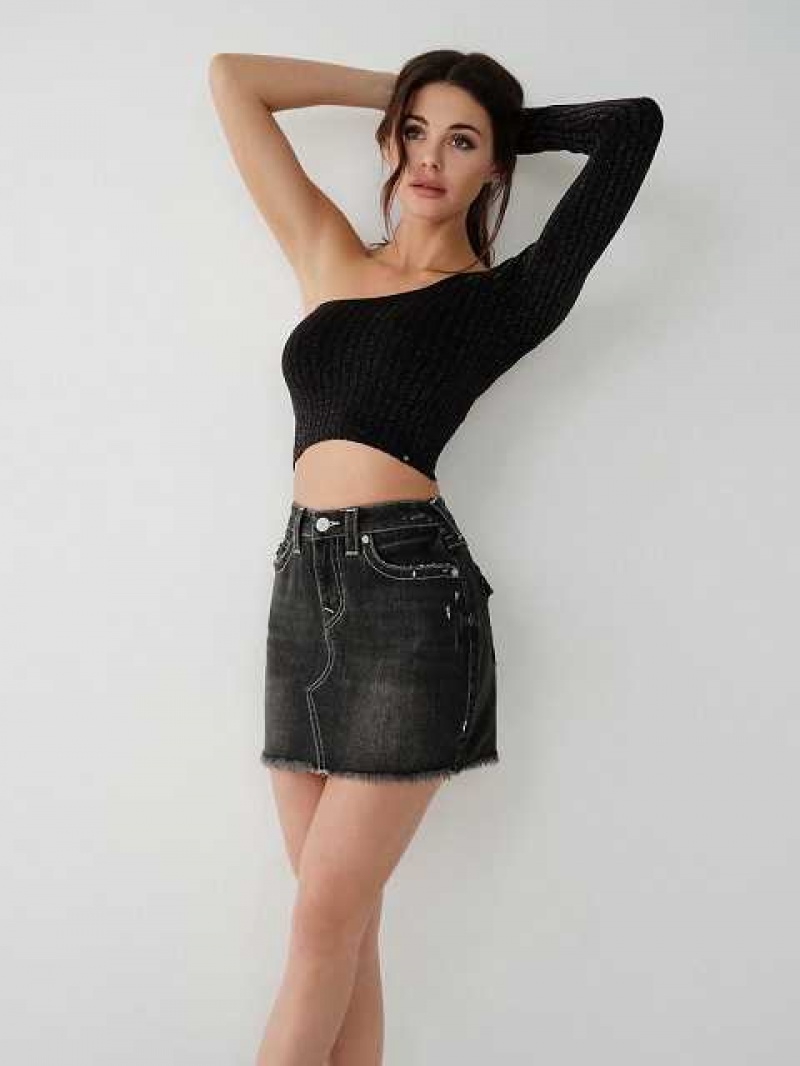 Tops True Religion Seamless One Shoulder Mujer Negras | Colombia-WGVLNXP29