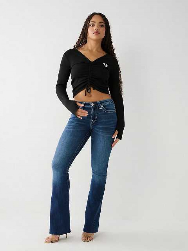 Tops True Religion Tie Front Mujer Negras | Colombia-GSMYQZP91