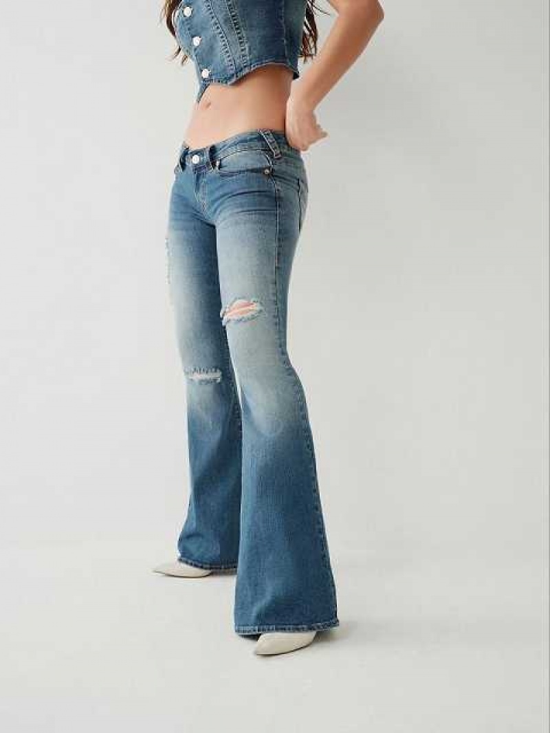 Vaqueros Acampanados True Religion Carrie Low Rise Mujer Azules | Colombia-GFDNSIA94