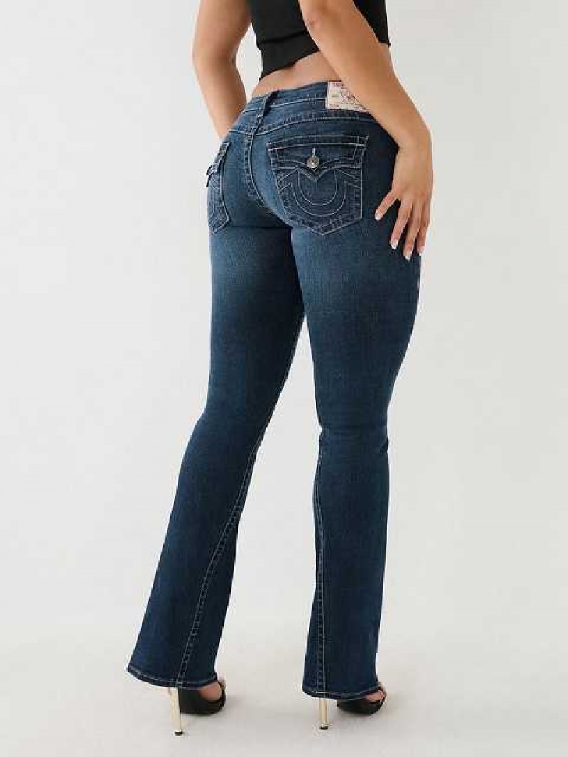 Vaqueros Acampanados True Religion Crystal Joey Low Rise Mujer Azul Marino | Colombia-QKMFLVZ62