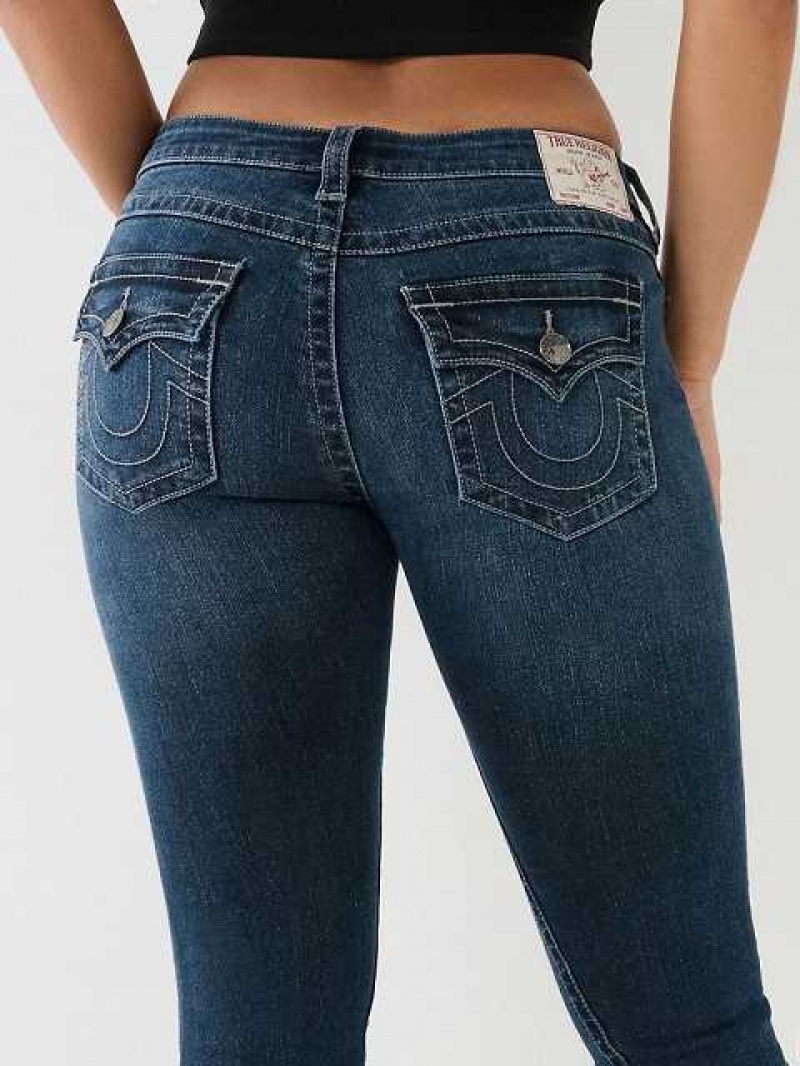 Vaqueros Acampanados True Religion Crystal Joey Low Rise Mujer Azul Marino | Colombia-QKMFLVZ62