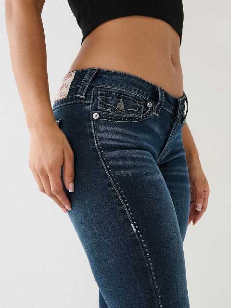 Vaqueros Acampanados True Religion Crystal Joey Low Rise Mujer Azul Marino | Colombia-QKMFLVZ62