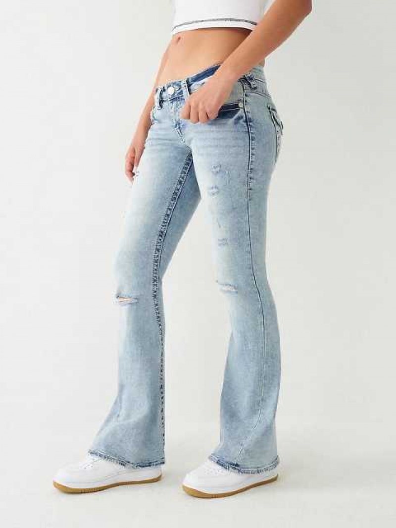 Vaqueros Acampanados True Religion Joey Low Rise Mujer Azules Claro | Colombia-SBKMJEU67